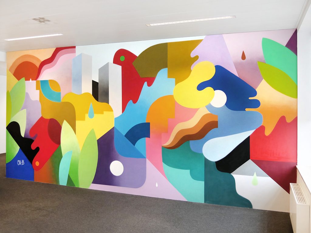 Mural painting at Adneom Brussels • OliB